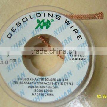 Good quality Desoldering wire copper braid wick braid electronics grade desolder braid 3.0mm (W) *1.5m (L)