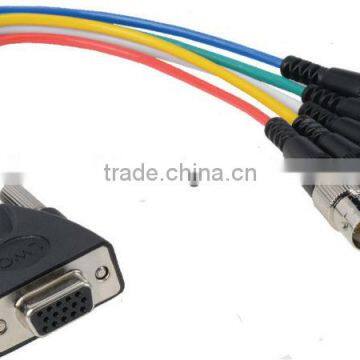 Premium Molded VGA female to 5 BNC female cable