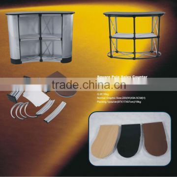 square pole promotion table with folding screen