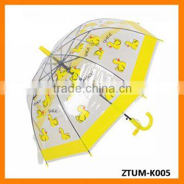 Automatic Whistle Children Arched Transparent Duck Mushroom Umbrella