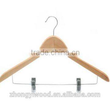 Trade assurance new design popular natural wood wooden hanger for clothes wholesale