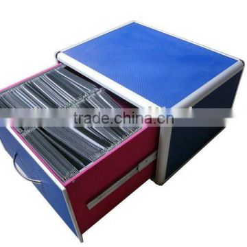 Blue Aluminum 300 CD DVD Storage Case w/ drawer Box DJ