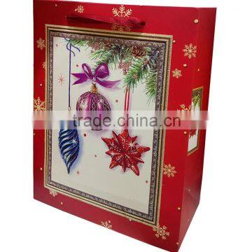 paper gift shopping bag with christmas design