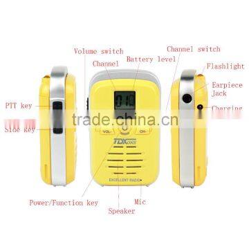 Mini Yellow UHF 450-470MHz16CH FM Scan Monitor Emergency Alarm Flashlight Function Walkie Talkie photo-4