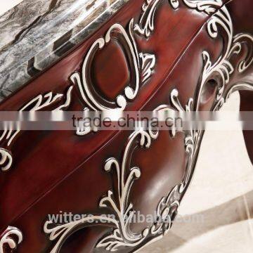 Single Bowl Bathroom Vanity Decorated by Hand Carving and Painting in Silver WTS827 photo-2