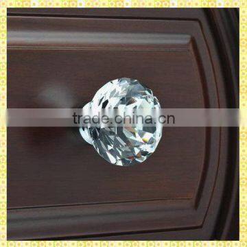 Cheap Diamond Clear Glass Furniture Knobs For Wardrobe Decoration