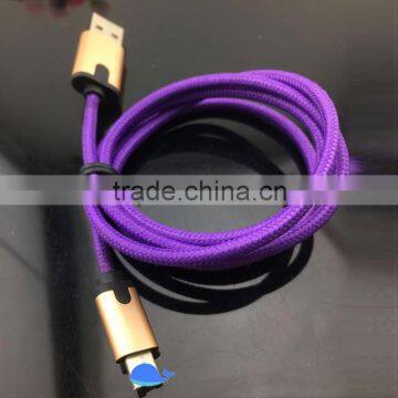 new 2016 private mould USB 2.0 male connector high speed braided cable 2 in 1 Charging cable