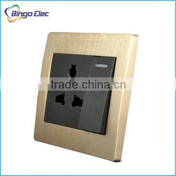 new design brushed golden electrical sockets and switches