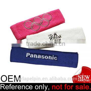 custom logo striped terry cloth cotton soccer absorb sweat headband