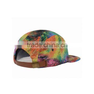 Floral Print Suede Brim Blank Custom 5 Panel Hat Wholesale 5 Panel Hats photo-2