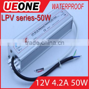 50w 12v 4.2a IP67 waterproof switch power supply of lpv-50-12