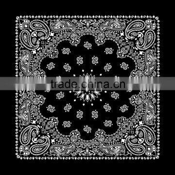 very soft hip top black colour western paisley 100% cotton bandana print 55*55CM