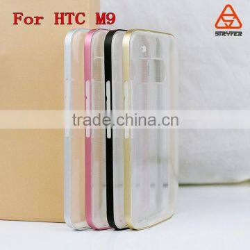 2015 cell phone accessory for HTC One M9 TPU + Aluminum metal bumper/frame case