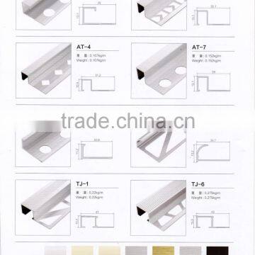 China manufacture aluminum metal tile trim, aluminum tile trim profile,tile trim