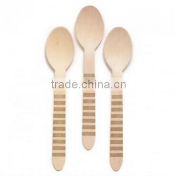 Wholesale YIWU PARTYSUPPLIER Gold Striped Wooden Spoons 16cm Pack of 12