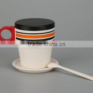 Rainbow Stacking Plastic Coffee Mugs Set Rainbow Assortment Color Coffee Cup Set of 4 photo-2