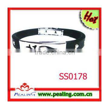 2013 new products stainless steel jewelry silicone twist bracelet