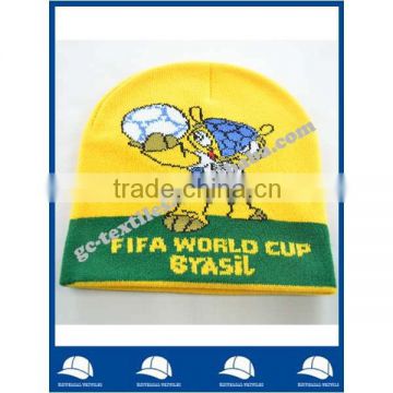 alibaba china supplier black embroidery acrylic beanie hat world cup