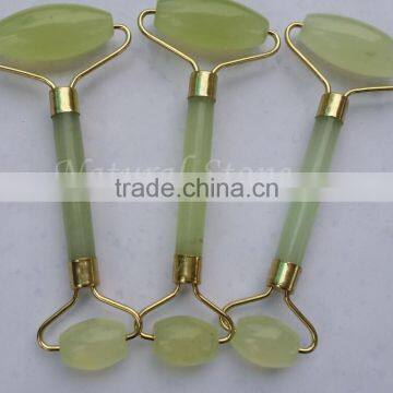 face care products,,top grad green genuine jade roller,beautiful Xiuyan jade massager roller