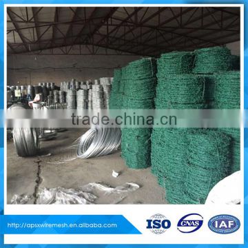 Green PVC coated barbed wire price per roll