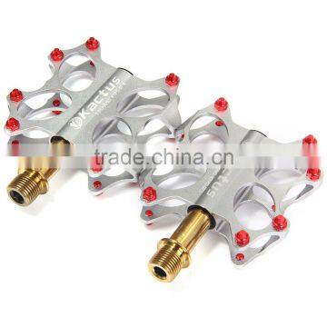 2pcs Kactus KTPD - 07 Bike MTB Cycling Pedals Gold-plating Titanium Spindle Footrest Flat CNC 3 Bearings Ultralight Pedals photo-4