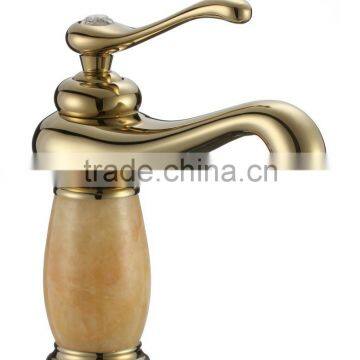 Vintage Rose Gold Jade Basin Mixer