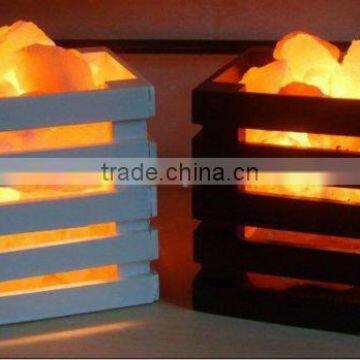 Colored brown Wooden Himalayan Salt Basket Of Fire