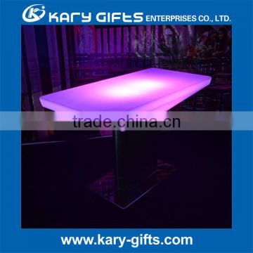 plastic material led light up furniture height adjustable cocktail table