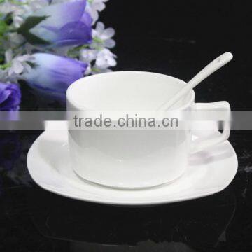 150ml KC-00026 porcelain mug with saucer set including spoon