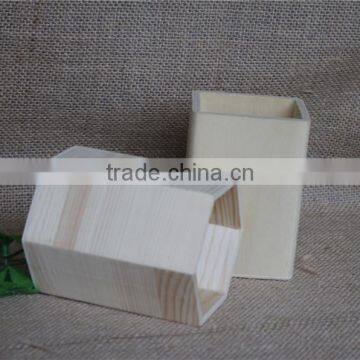 Unfinished Custom Students Wooden Pen Container photo-3