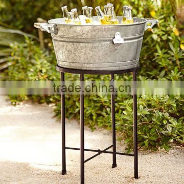 Big Galvanized Metal Tub | planters large | Oval Metal Flower Bucket Beer