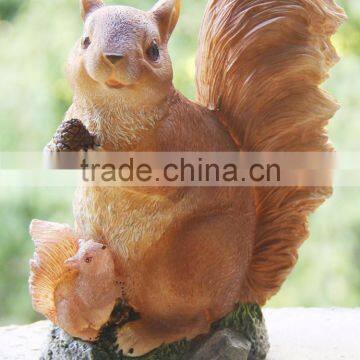 Garden Solar Lights Mother Squirrel With Baby Squirrel Statue photo-2
