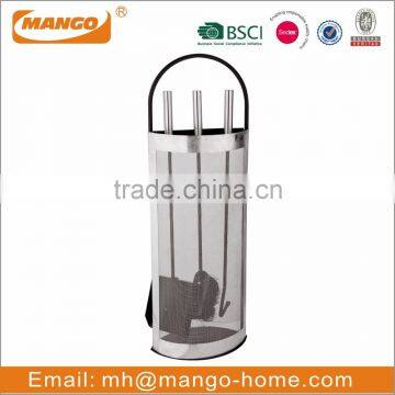 Black Metal Mesh Fireplace Tool Set photo-5