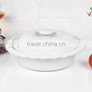 10" Ceramic White Porcelain Round Bakeware photo-2