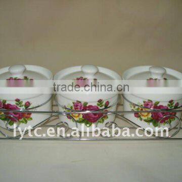 Empty Ceramic Spice Jar With Stainless Steel Stand photo-2