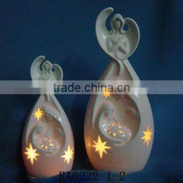 porcelain home decoration angel tea light holder