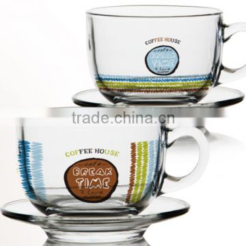 4oz 6oz glass coffee mug with saucer glass coffee cup set clear glass irish coffee cup