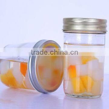 250ml amazing transparent glass food jar with metal lid