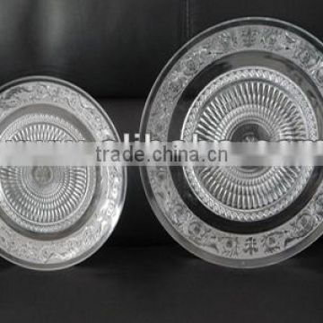 High quality transparent glass beaded charger plate