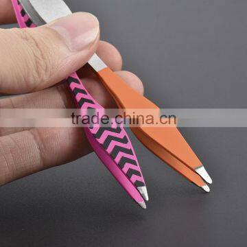 Factory Direct Supply of New Double Eyebrow Tweezers Tweezers Oblique Eyebrows Clamp Multifunctional Stainless Steel Tweezers photo-3