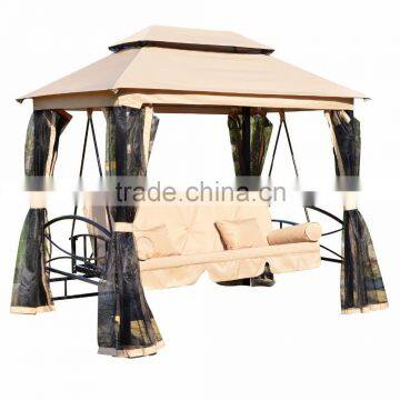 3 Seats Patio Hanging Chair With Gauze Pillow and Cushion for hot sale