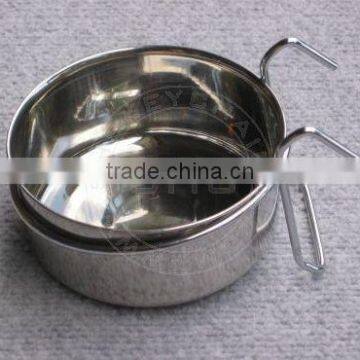 Stainless Steel Bowl with Hanger for Cages