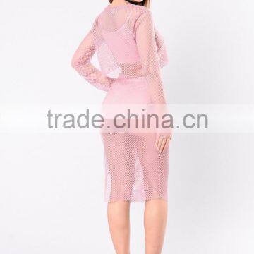 Custom Matching Clothes Long Sleeve Full Mesh Top And Pencil Skirts Suits Pictures of Long Skirts and Tops