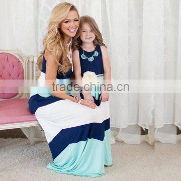 Chevron Print Matching Mommy And Me Maxi Cotton Dress