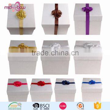 Christmas Gift Wrapping Colorful Satin Ribbon Bow With Elastic Loop photo-3