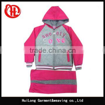 girls' sports suits children clothing sets PU polyester sportswear kid set