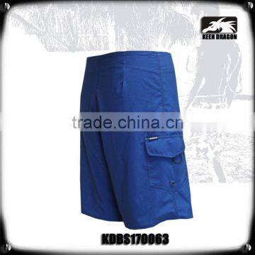 Men's Solid Navy Blue Blank Board Shorts With Custom Logo Print photo-5