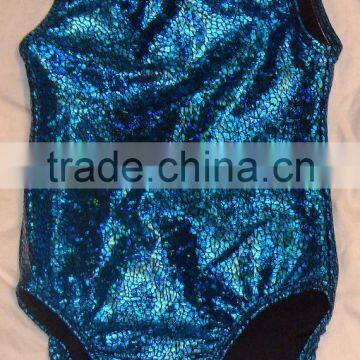 Turquoise pebbles girls leotard