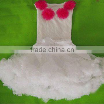 Yiwu Factory Direct Sales white pettiskirt white top with flowers for kids