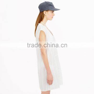 Textured Stripe Sexy Sleepwear With v Neck photo-3